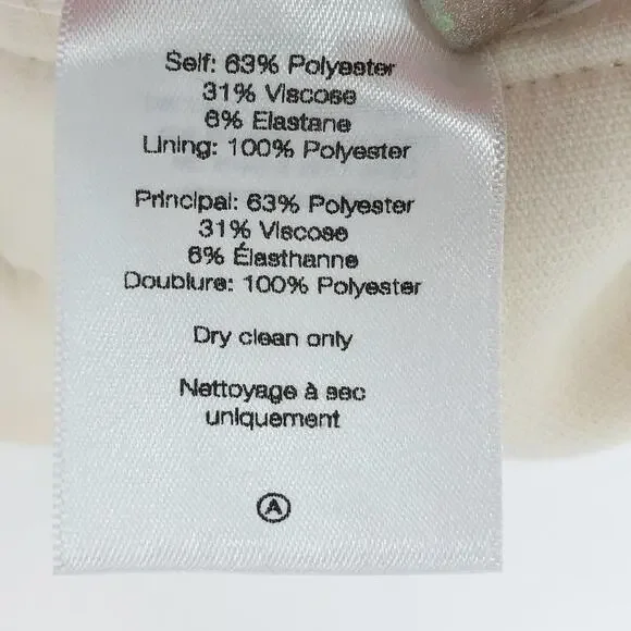 VERONICA BEARD Women's Belted Setti Pants Size 14 Cream Ecru Paperbag Waist NWT